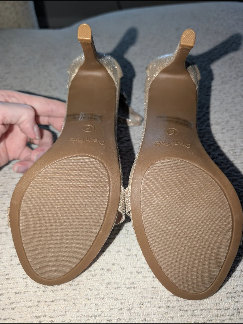 NWOT Ankle-Strap High Heel Sandals in Champagne Size 8